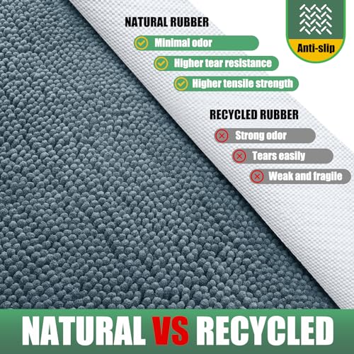 IM HOME Chenille Absorbent Outdoor Doormat 30" x 20", Washable Muddy Door Mats for Dog Non Slip Indoor Doormat Dog Mat for Muddy Paw Front Inside Doormats for Entryway Dusty Blue
