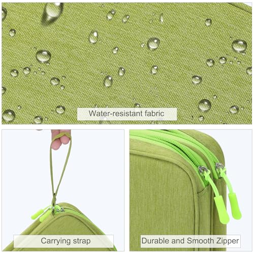 Image of FYY Electronic Organizer, Large Travel Cable Organizer Bag Pouch Electronic Accessories Carry Case Portable Waterproof Double Layers All-in-One Storage Bag for Cable, Cord, Charger, Green