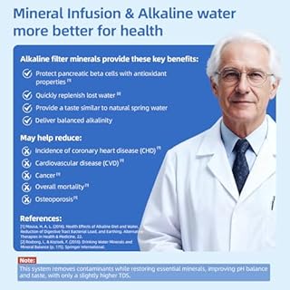 Reverse Osmosis Water Filter Countertop, 6 Stage Ro Water Filtration System with Remineralization Glass Pitcher, 4:1 Pure to Drain, TDS Displaying, 4L Capacity Tank for Home Office(Warm White)