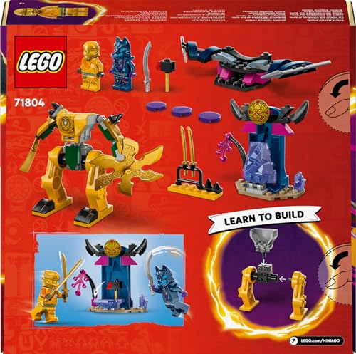 NINJAGO Mech da Battaglia di Arin, Giochi per Bambini e Bambine da 4 Anni in su, Action Figure Giocattolo da Costruire con Starter Brick, Dotato di 2 Minifigure con Spade e Aliante 71804 - Lego - Immagine 11