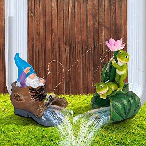 Starsoul Gnome Downspout Splash Block + Frog Gutter Downspout