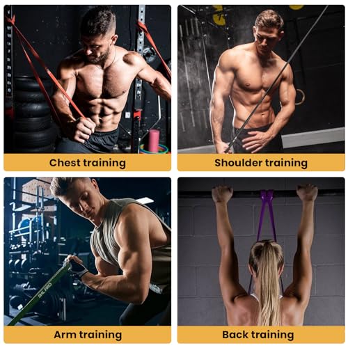 Resistance Bands for Working Out, Durable Exercise Bands Resistance, Thick Stretch Bands for Fitness Exercise, Yoga, Strength Training, Physical Therapy (5 Pcs Set)
