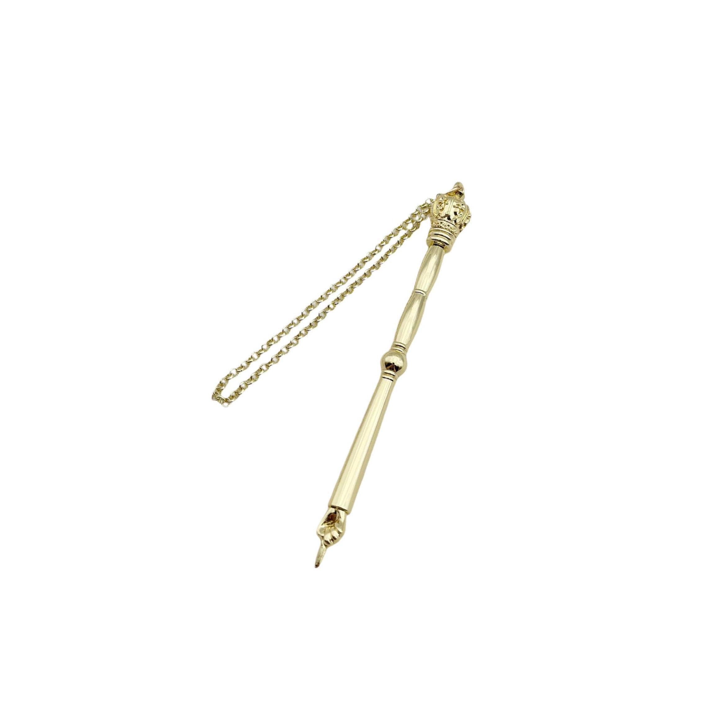 PIXZCSA Bible Pointer Yad Pointer Finger Jewish Enhances Engagement With Text During Readings Which Is Sturdy Birthday Jewish Bar Mitzvah, Golden Crown Head, Length 17cm