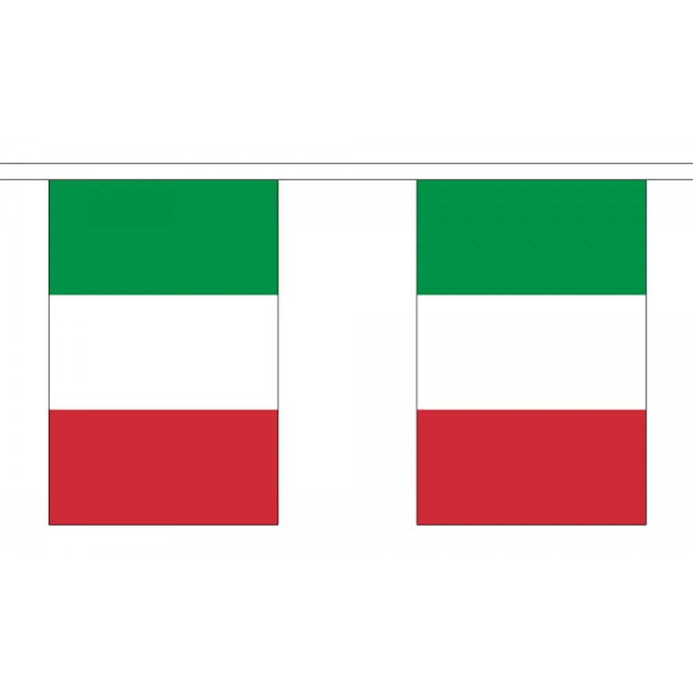 Flagtex Italy Fabric Bunting – 3m with 10 Flags – Indoor & Outdoor Decoration – String Flags Banners Italian Southern Europe Mediterranean — image 1