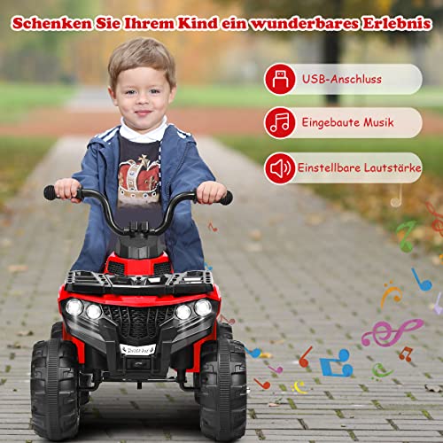 COSTWAY 6V Elektro Kinderquad mit Scheinwerfern, Mini Elektroquad mit Musik, MP3, USB und AUX, Kinderauto 3 km/h… – Bild 3
