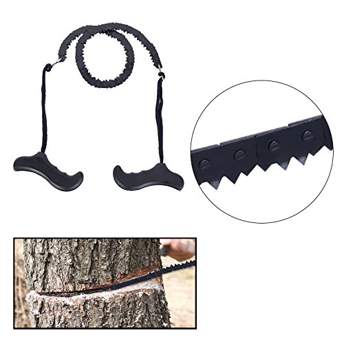 Pocket Chainsaw Survival Chain Saw Magnesium Fire Rod Fire Starter 29 Inches Portable Garden Handle Hand Saw with Sharp Teeth Survival Tool Emergency Kit for Camping Hunting Tree Cutting