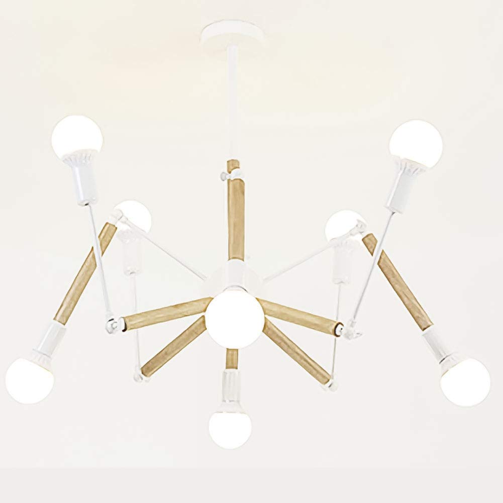 Lámpara de techo de madera de 10 luces para iluminar comedores oscuros con estilo moderno