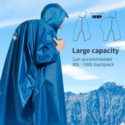 longsinger Hooded Rain Poncho for Adult with Pocket Waterproof Lightweight Unisex Raincoat for Hiking Camping Emergency2