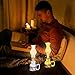 4PCS Chamber Oil Lamp Glass Kerosene Oil Lamps, Vintage Oil Lamps for Indoor, Home Lighting Hurricane Lamp Clear Kerosene Lamp Lantern, Oil Lantern for Tabletop Decor (Yellow Green Red Clear)