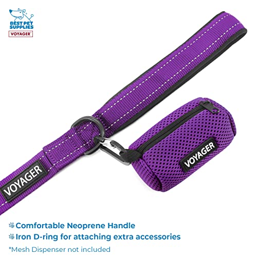 Image of Best Pet Supplies Voyager Step-in Lock Pet Harness w Reflective Pet Leash Combo Set with Neoprene Handle 5ft - Supports Small, Medium and Large Breed Puppies /Cats - Purple, XXS