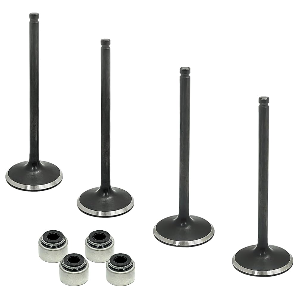 Juego de válvulas de admisión y escape con retenes de vástago aptas para Polaris Predator 500 Outlaw 500 2003-2007 3087981 3087982