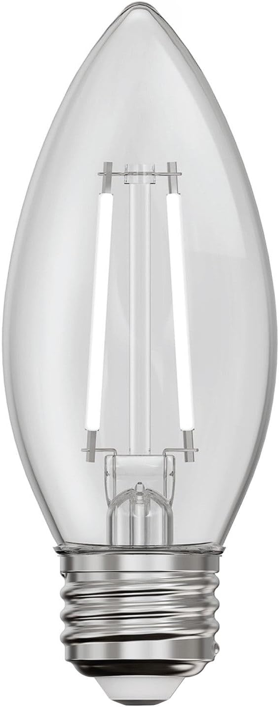 Feit LED Filament B10 E26 (Medium) Filament LED Bulb Daylight 40 Watt Equivalence 2 pk
