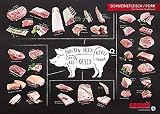 carneo Schweinefleisch/Pork, Cuts für echte Fleischkenner, Plakat (DIN A1)