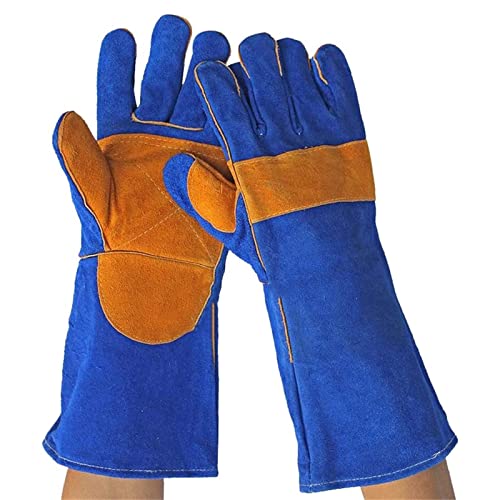 Guantes de cuero de 40cm que evitan mordeduras y arañazos al manejar animales