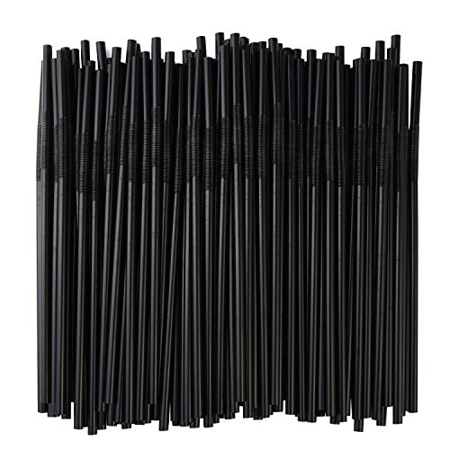 300 pitillos flexibles de plástico negro y color miniatura 2