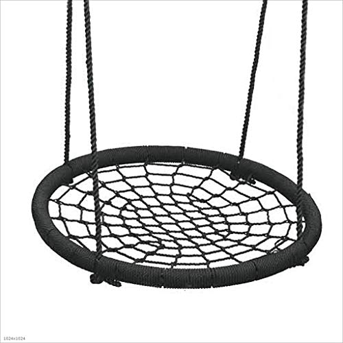Swing Round Swing Indoor Outdoor Bird Nest Weaving Children's Chair Rocking Chair (Color : Black)