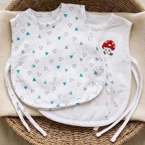 Image of TWC Organic Cotton Muslin Jhablas for Newborn Baby Boy and Girl | Unisex Baby Vest, Soft & Breathable All-Season Wear