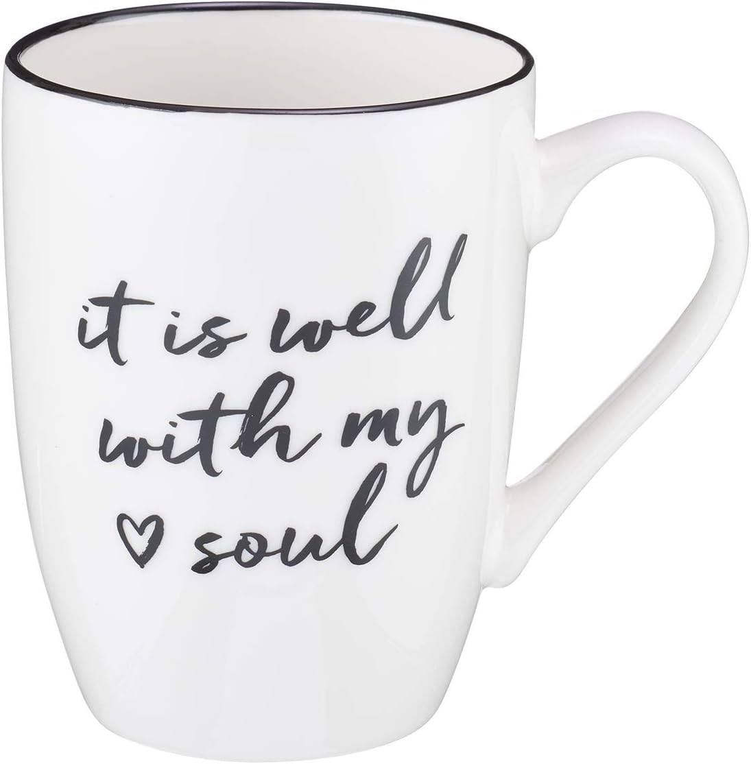 Well With My Soul Ceramic Christian Coffee Mug for Women and Men - Inspirational Coffee Cup and Christian Gifts, 12oz