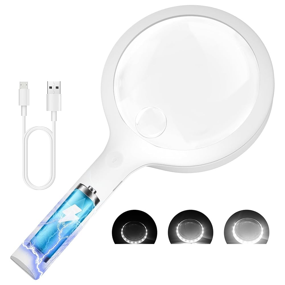 Onchdbfhuu 30x Magnifying Glass Lighted Magnifying Glass Hand Held Magnifying Glass withLight