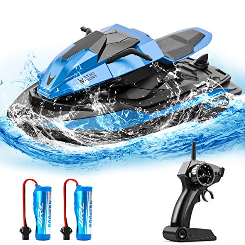JJRC Remote Control Boats Motorcycle for Pool and Lake, 2.4GHz Speedboat for Kids with 2 Batteries 40mins Playing Time, Low Battery Reminder, RC Boat Toy for Kids(Green)