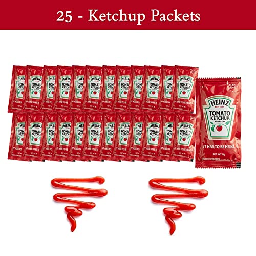 Slide Seal Bag Of 50 Total Ketchup & Mustard Condiment Packs - 25 Single Serve Packets Of Each: Ketchup & Mustard W/Plastic Food Bag & Slide Seal – Perfect For Boxed Lunches, Bbq, Picnics, And Partie #TOP5