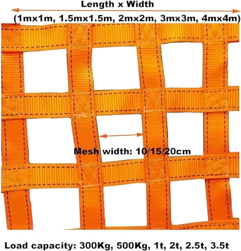 Filet de levage nylon 2x2m de haute résistance pour charges jusqu'à 3.5T - 3