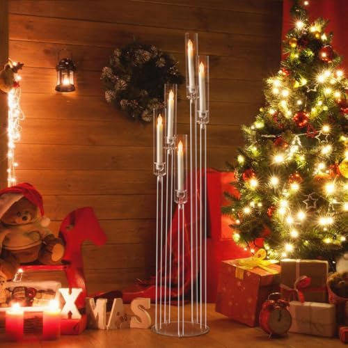 VINCIGANT Kerzenständer 5-Armig, Acryl Bodenkerzenhalter 116cm Hohe,...