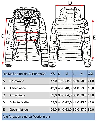 Navahoo Damen leichte Übergangsjacke Steppjacke mit Kapuze Lulana Navy Gr. S