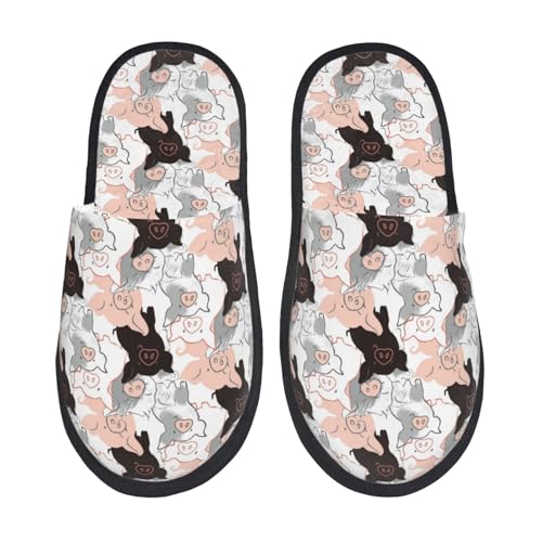 Pigs Print House Slippers For Women And Men,Soft Slippers With Memory Foam,Non-Slip Indoor Home Shoes