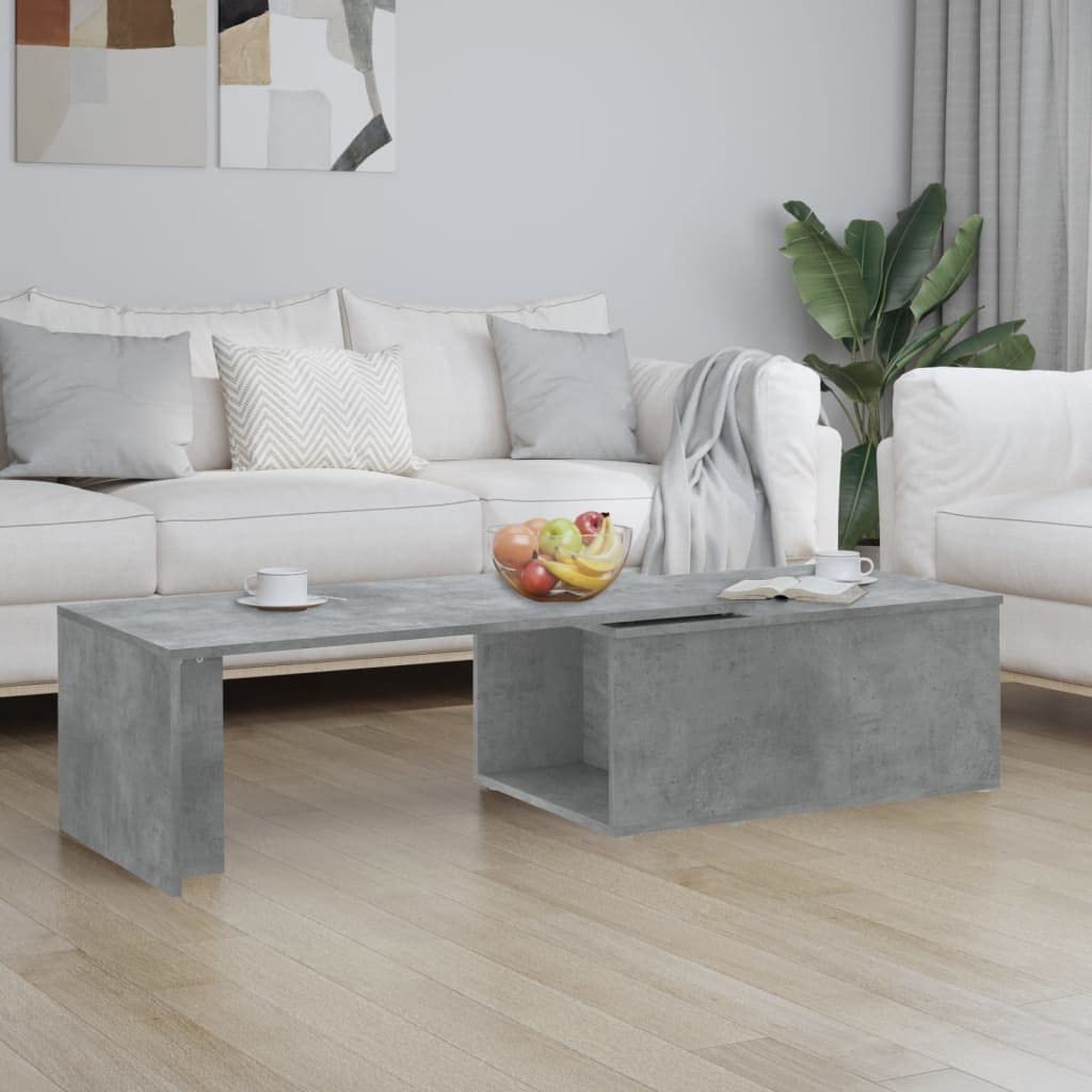 vidaXL Mesa de Centro Mesita Lateral Sofá para Teléfono Té Café Decoración Salón Oficina Sala Estante de Almacenamiento de Contrachapada Gris Hormigón