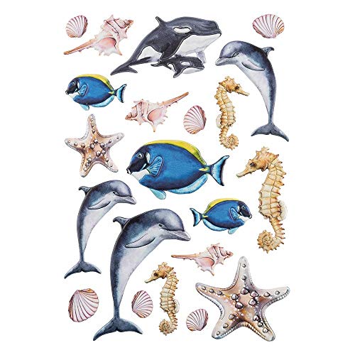 Ideen mit Herz - Feuille d'autocollants - 3D - En relief - Gaufrage de qualité supérieure avec effet 3D - Feuille DIN A4 avec différents motifs (maritime,...