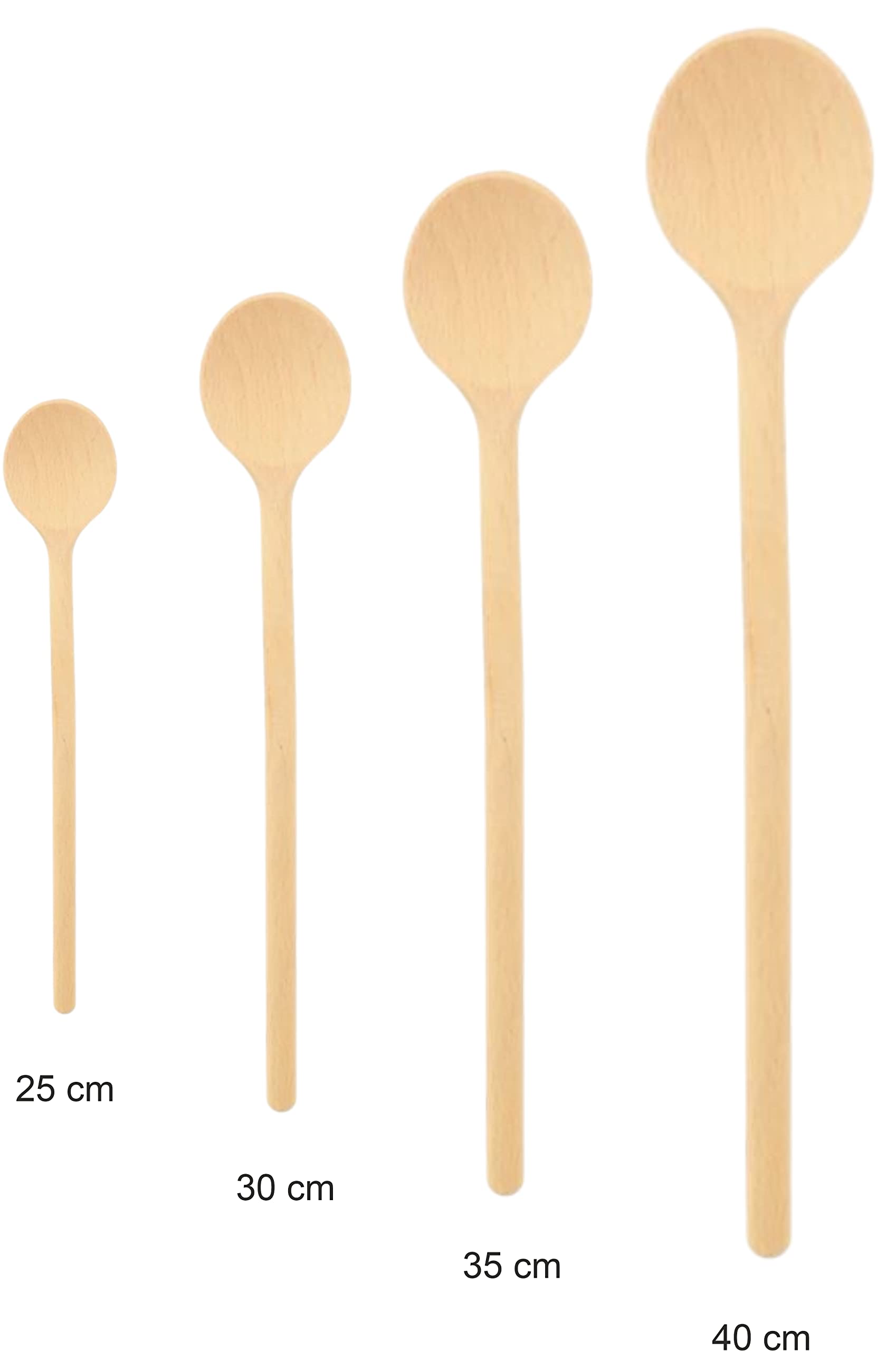teemando® 100 X stabiler Marken-Kochlöffel aus Holz, 30 cm, ovaler Kochlöffel zum Kochen und Backen, garantiert unkaputtbar bei normaler Anwendung