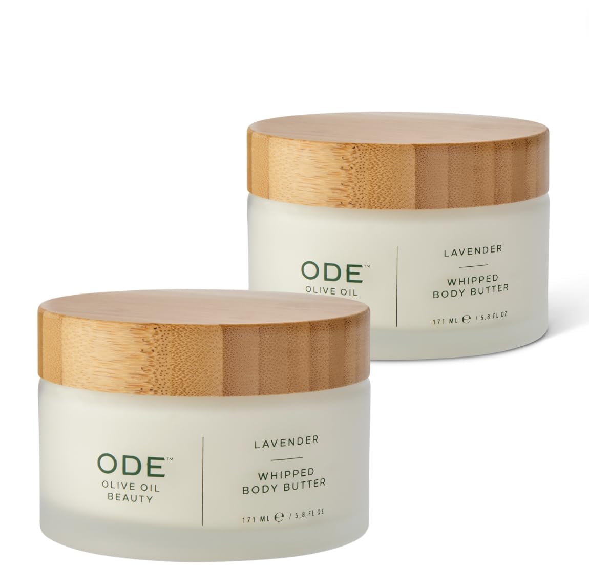 McEvoy Ranch Lavender Whipped Body Butter (2-pack) by ODE Olive Oil Beauty, Nourishing EVOO, Eriched with Organic Shea and Cocoa Butters.