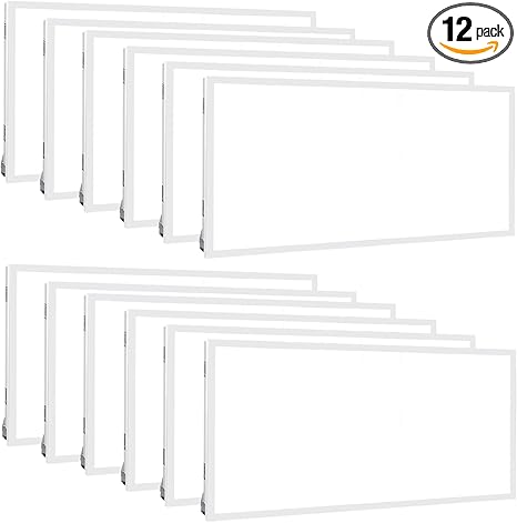 WEIZE (12 Pack 2x4 FT LED Flat Panel Troffer Light, 30/40/50W 5000K Back-Lit Drop Ceiling Light, 0-10V Dimmable, 5500lm Lay in Fixture for Office, 3-Lamp F32T8 Fixture Replacement