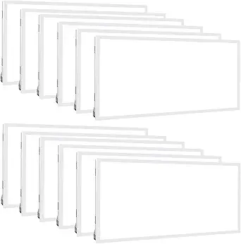 WEIZE (12 Pack 2x4 FT LED Flat Panel Troffer Light, 30/40/50W 5000K Back-Lit Drop Ceiling Light, 0-10V Dimmable, 5500lm Lay in Fixture for Office, 3-Lamp F32T8 Fixture Replacement