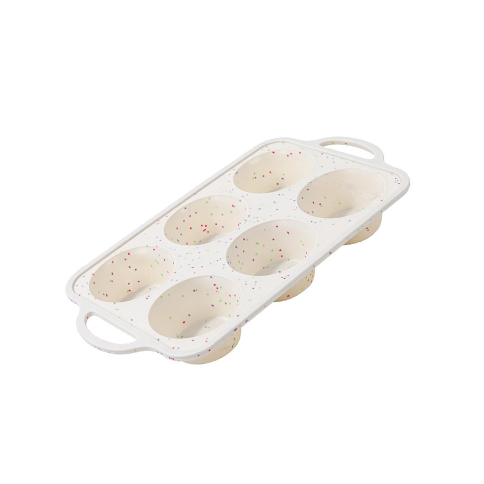 Nucelit Silicone Muffin Pan, 6-Cup Nonstick Baking Tray with Speckled Design, Oven & Dishwasher Safe Up to 446°F Silicone Muffin Pan