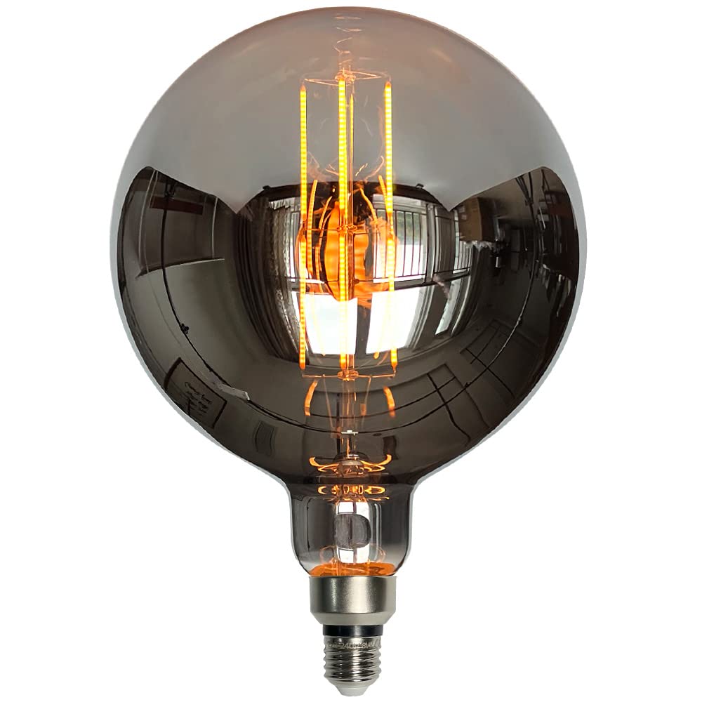 Lampadine a led antiche Lampadina decorativa gigante 8W Dimmerabile E27 Base 220 / 240V 600Lumens Super Giallo Caldo G200 Grigio placcato