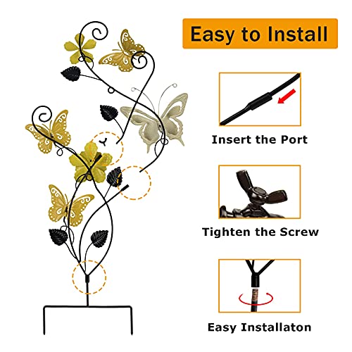Bayn 30 Inch Butterfly Garden Stake Decor Art Butterfly Metal Wall Decor Trellis For Climbing Plants Outdoor Spring Decor Art Housewarming Gift #TOP2