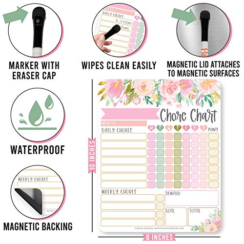 Image of Magnetic Chore Chart for Kids Dry Erase Reward Chart for Home and Classroom