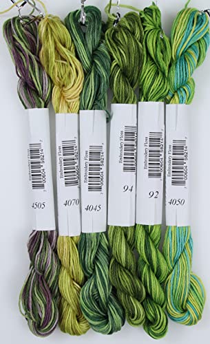 Image of KCS Big skeins of 25 Meters Size 25 Color Variegated Cross Stitch Stranded Threads,6 skeins,18