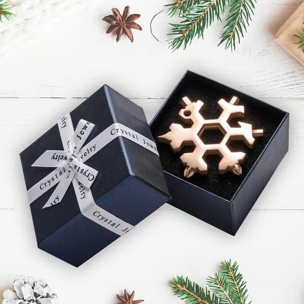 Miniatura 14 de Multiherramienta de copo de nieve 18 en 1, multiherramienta compacta de acero inoxidable para uso diario, aventuras al aire libre y proyectos de 1 x