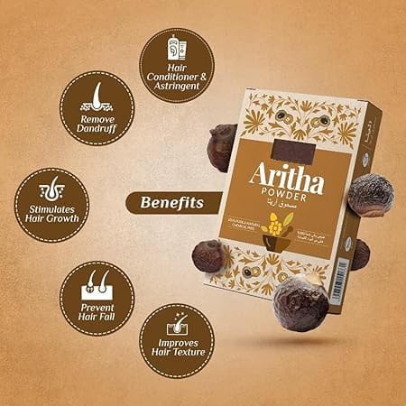Miniatura 3 de 100% puro y natural, Ritha orgánico, Aritha, polvo de soapnut para el crecimiento del cabello, lavado de cabello, limpieza y acondicionador natural