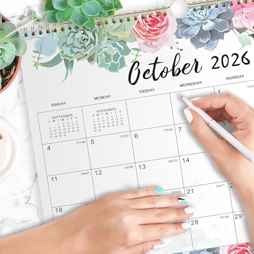 Image of Wall Calendar 2026-2027 18 Months Jul. 2026 - Dec. 2027, 14.6'' x 11.4'' | Big Grid Hanging Calendar with Note for Organizing & Planning, Monthly Calendar 2026-2027 with Last Month and Next Month