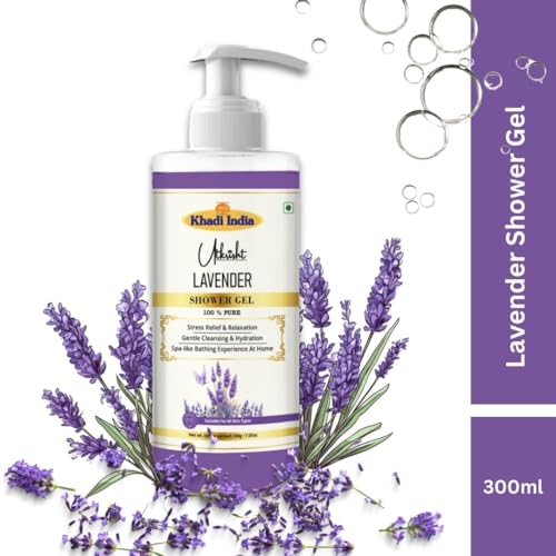 Image of Khadi Utkrisht Lavender Body Wash with Natural Lavender Extract | Deep Cleansing & Long Lasting Freshness | Moisturizing Shower Gel for Soft, Smooth & Nourished Skin | Suitable for Men & Women - 300ML