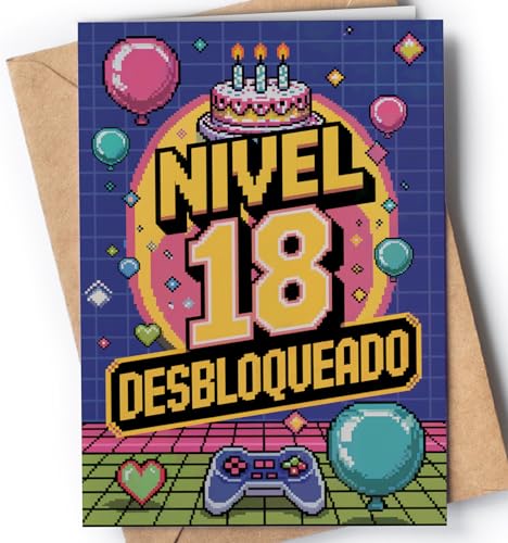 Tarjeta de 18 Cumpleaños - Tarjeta de Felicitación Graciosa para alguien que cumple 18 años - Regalo Original para 18 Cumpleaños para él, ella, hombre, mujer, mejor amigo, amiga - Nivel 18 EU 61 Tarjeta de 18 Cumpleaños - Tarjeta de Felicitación Graciosa para alguien que cumple 18 años - Regalo Original para 18 Cumpleaños para él, ella, hombre, mujer, mejor amigo, amiga - Nivel 18 EU 61