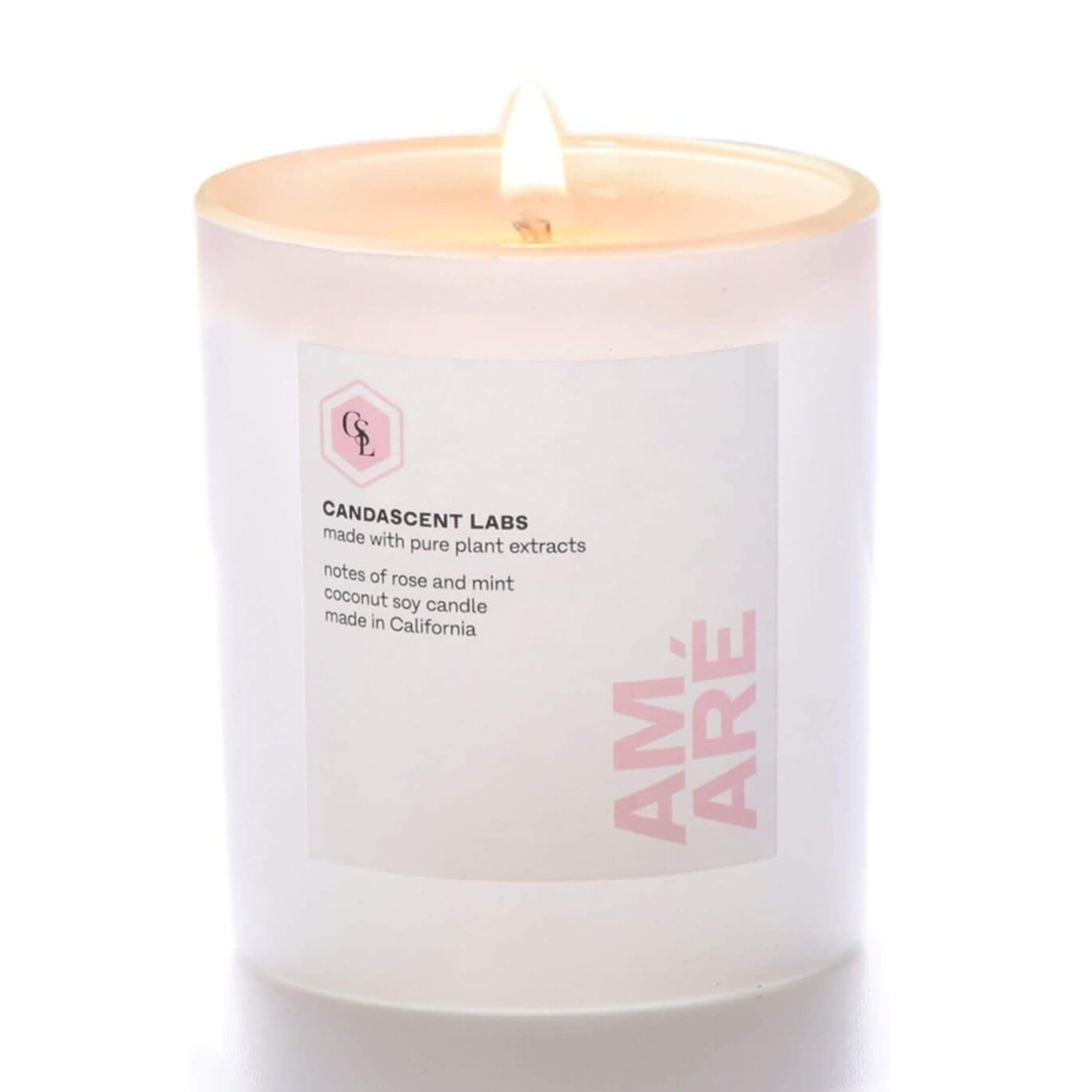 Organic Rose & Mint Wellness Amaré Candle by CandaScent Labs: Calming and Uplifting Properties in The 100% Botanical Ingredients: Luxurious and Synthetic Free