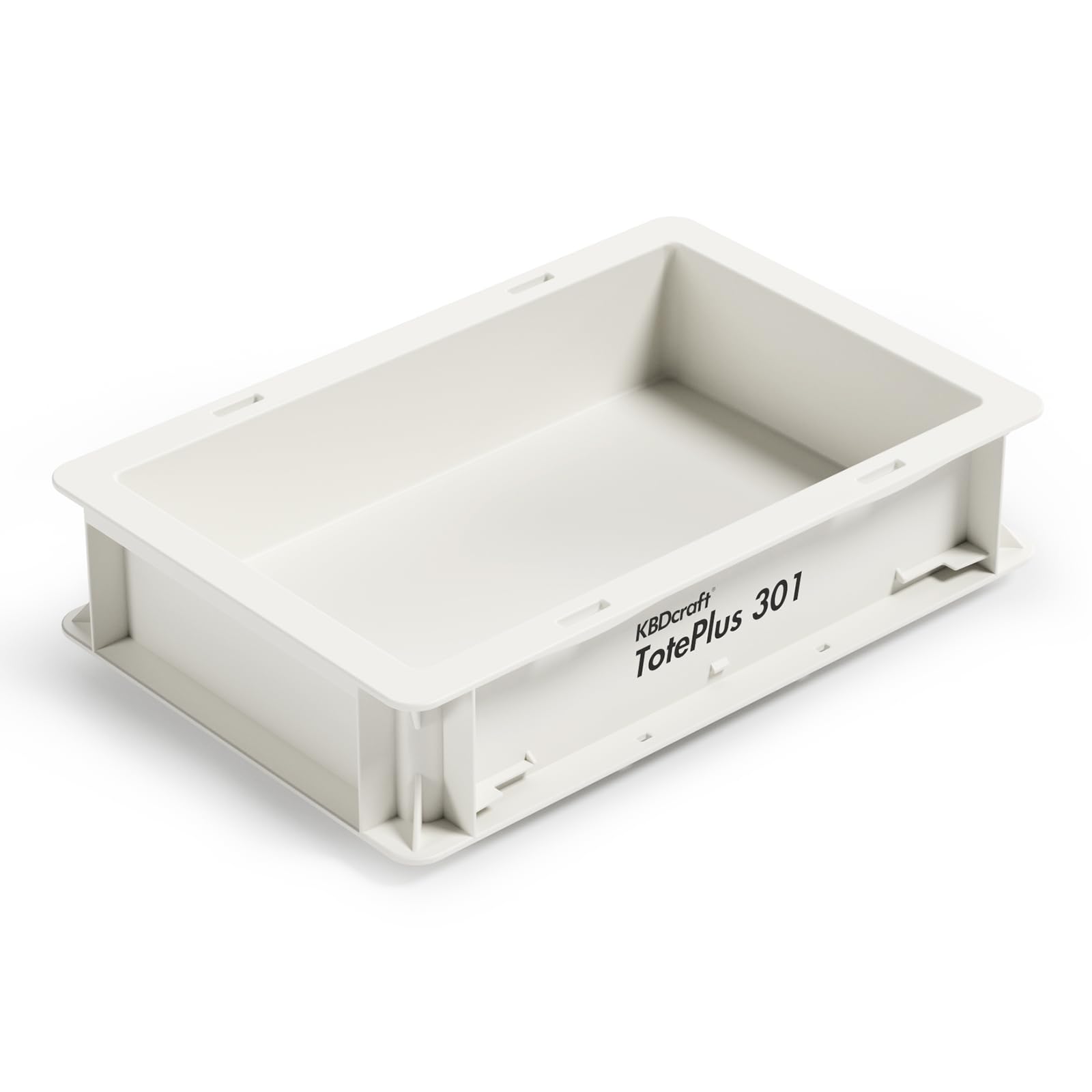 KBDcraft Stackable Storage Bin - Heavy-Duty Plastic Organizer Box and Tray with Straight Walls, small plastic bin totes for storage, 12"x8"x3", 0.5Gal