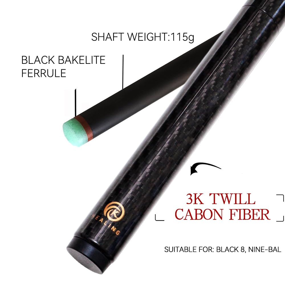 Amazon.co.jp: KHEALING ビリヤード キュー カーボン 電木皮頭 黒電木