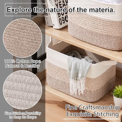image for OIAHOMY Storage Basket, Woven Baskets for Storage, Cotton Rope Basket 