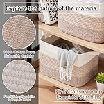 OIAHOMY Storage Basket, Woven Baskets for Storage, Cotton Rope Basket for toys,Towel Baskets for Bathroom - Pack of 3, Gradient Yellow - Image 5